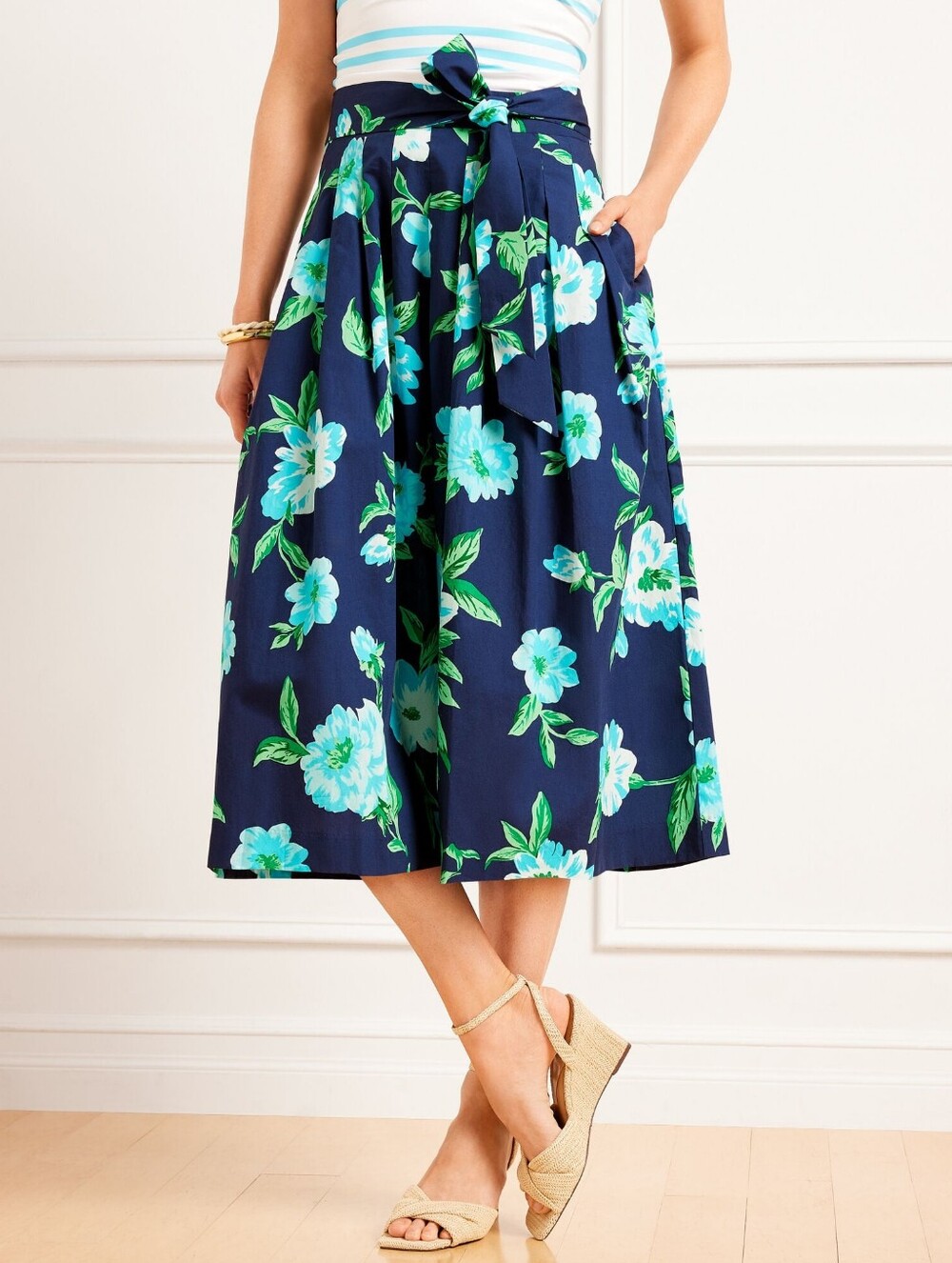 Piper Pleated Midi Skirt Stunning Floral.